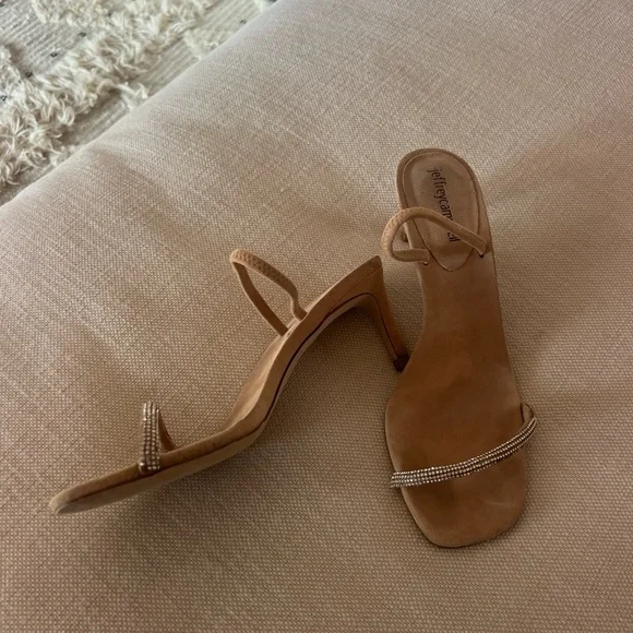 Jeffrey Campbell Beige Heels with Rhinestone Accents - Picture 2 of 4
